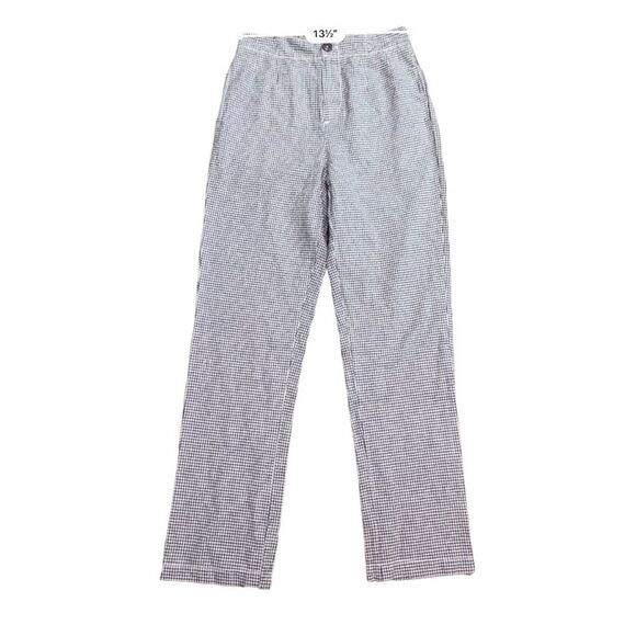 Free People NWT Kate Plaid Straight Leg Navy Size XS - Picture 8 of 13